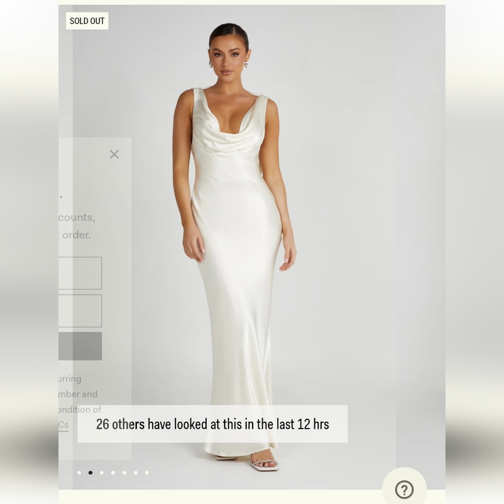 Meshki White Angelique Satin Cowl Back Maxi Dress